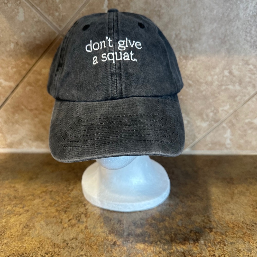 Z Supply Active Don't Give a Squat Gray Distressed‎ Baseball Cap Trucker Hat NWT